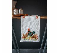 Vervaco Embroidery Kit: Table Runner: Rooster and Chickens (Aida)