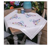 Vervaco Embroidery Kit Tablecloth Embroidery Set Adults Pre-Printed Allium in Blue and Purple Embroidery Blankets Pre-Drawn Blanket Embroidery Satin Stitch 80 x 80 cm Fabric for Embroidery Creative