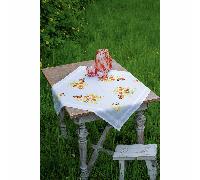 Vervaco Embroidery Kit: Tablecloth: Orange Flowers and Butterflies