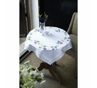 Vervaco "Pretty Pansies Tablecloth Embroidery, 100 Percent Cotton, Multi-Colour