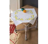 Vervaco Embroidery Kit: Tablecloth: Spring Flowers, Cotton, Multicoloured, 80 x 80 x 0,3 cm