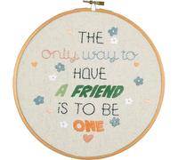 VERVACO Embroidery Kit with Hoop Be A Friend Decoration DIY Creative Kit Crafts Wall Art Embroidery Kit Beginners Gift ca. 20 x 20cm Embroidery