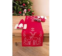 Vervaco Embroidery: Runner: Deer/Crystals, 100% Cotton, Multi-Colour, 30 x 2 x 32.5 cm
