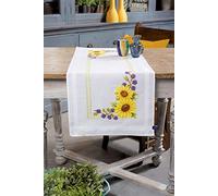 Vervaco Embroidery: Runner: Sunflowers, 100% Cotton, Multi-Colour, 40 x 2 x 20 cm