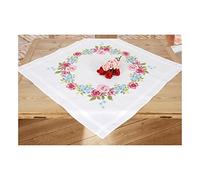 Vervaco "Floral Wreath Tablecloth Embroidery, 100 Percent Cotton, Multi-Colour