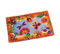 Vervaco Flowers and Butterflies Latch Hook Rug, Multi-Colour