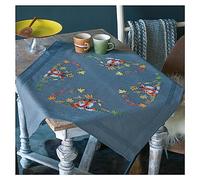 Vervaco Fox Autumn Tablecloth Kit, Dark Grey, Approx. 80 x 80 cm