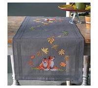 Vervaco Fox Fall Table Runner Kit, Cotton, Multicoloured, 40 x 100 cm
