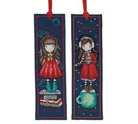 Vervaco Gorjuss Bookmark Kit Set of 2, Fabric, Assorted Colours, Approx. 6 x 20 cm / 2.4 x 8 Inches, Set of 2 Pieces