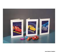 Vervaco Greeting card stitch kit Disney Screeching tires kit of 3, DIY