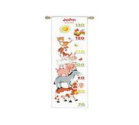 Vervaco Height Chart Farm Animals Counted X Stitch Kit, Multi-Colour