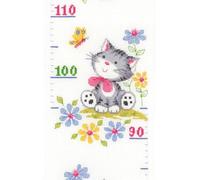 Vervaco Height Chart Kitten Counted Cross Stitch Kit, Multi-Colour