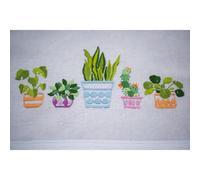 Vervaco Indoor Plant Tablecloth Kit, White, ca. 80 x 80 cm