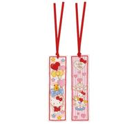 Vervaco Kit Bookmark Hello Kitty Doodle Heart Set of 2, White, ca. 6 x 20 cm, Set of 2 Pieces