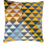 Vervaco Kit Coussin Au Point De Croix Plumes - Cushion Cover Without Backrest 40x40cm Geometric - Counted Cross Stitch Kits DIY Kit Christmas Gift Decoration for Crafts