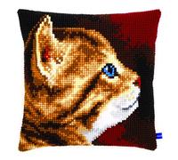 Vervaco Kitten Cushion,Brown