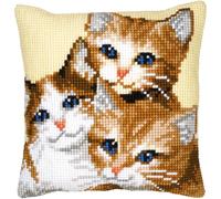 Vervaco Kittens Cross Stitch Cushion, Multi-Colour