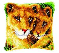 Vervaco Latch Hook Cushion Lioness and CUB