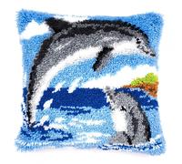 Vervaco Latch Hook Kit Cushion Dolphins