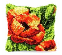 Vervaco Latch Hook Kit: Cushion: Poppies