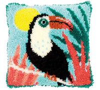 Vervaco Latch Hook Kit: Cushion: Toucan, NA, 40 x 40cm