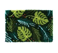Vervaco Latch Hook Kit Rug Leaves 18 holes/10cm Size 70 x 45cm Large Hole Canvas
