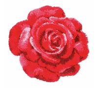 Vervaco Latch Hook Kit: Shaped Rug: Red Rose