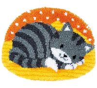 Vervaco Latch Hook Rug Set Outlined, Cotton Acrylic, Little Cat, 56x44cm