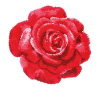Vervaco Latch Hook Shaped Rug Kit Red Rose