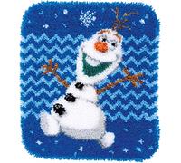 Vervaco Latch Hook Shaped Rug: Olaf, Acrylic, Multi-Colour, 38 x 2 x 20 cm