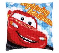 Vervaco Lightning McQueen Cross Stitch Cushion Kit, Multi-Colour, 40 x 40 cm