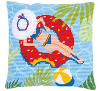 Vervaco Angled Clamping Long Stitch Kit: Cushion Kit: Swimming Pool