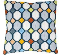 Vervaco Long Stitch Kit DIY Decorative Cushion Sofa Chess Creative Gift Embroidery Kit Beginners Crafts Creative Adults ca. 40 x 40 cm Long Stitch Embroidery