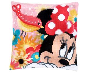 Vervaco Minnie Psst I've a Secret Cushion Cross Stitch Kit, Multi-Colour
