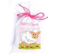 Vervaco "Pink Sheep Pot-Pourri Bag Counted Cross Stitch Kit, 100 Percent Cotton, Multi-Colour