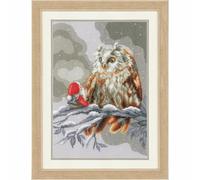 Vervaco PN-0158015 Owl & Gnome Counted Cross Stitch Kit Cotton, Multi-Colour, Approx. 22 x 32 cm / 8.8 x 12.8 inches.