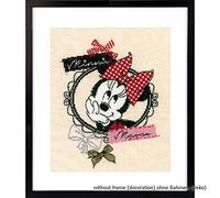Vervaco PN-0167264 Disney It's All About Minnie I Counted Cross Stitch Kit, Cotton, Multi-Colour, Approx. 22 x 26 cm / 8.8 x 10.4 inches.
