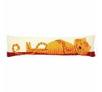 Vervaco PN-0173047 Red Cat Cross Stitch Draught Excluder, Cotton, Multi-Colour, Approx. 80 x 20 cm / 32 x 8 inches.