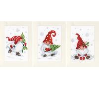 Vervaco PN-0189708 Cross Stitch Set, Greeting Cards, Counted Pattern, Cotton, Multi-Colour, 10.5 x 15 cm, 3 Quantities