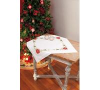 Vervaco "Poinsettia Tablecloth Embroidery, 100 Percent Cotton, Multi-Colour