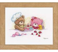 Vervaco Popcorn & Brie Bear, Polyester Cotton, Assorted, 40 x 2 x 20 cm