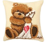 Vervaco POPCORN GOODNIGHT - Cross Stitch Kit: Cushion: Popcorn Goodnight Vervaco Multicolor