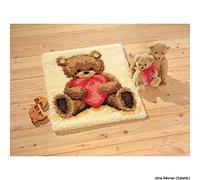 Vervaco Popcorn Heart I Love You Rug/Wall Hanging Latch Hook Kit, Multi-Colour