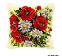 Vervaco Poppies Latch Hook Cushion, Multi-Colour