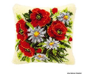 Vervaco Poppies Latch Hook Cushion, Multi-Colour