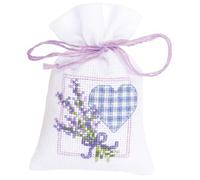 Vervaco Counted Cross Stitch Kit – Lavender Heart – PP Bag – Multi-Colour