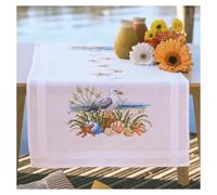 VERVACO Pre-Printed Cross Stitch Kit Table Runner Navy Embroidery Complete Kit Adult Creative Home Decoration Manual Table Cadeou DIY 40 x 100 cm Cross Stitch Embroidery