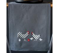 Vervaco Pre-Printed Cross Stitch Kit Table Runner Rooster and Chicken Embroidery Complete Kit Adult Creative Home Decoration Manual Table Cadeou DIY Approx. 40 x 100 cm Cross Stitch Embroidery