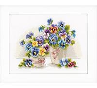 Vervaco Pretty Pansies Counted Cross Stitch Kit, Multi-Colour