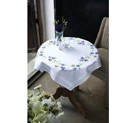 Vervaco Embroidery: Tablecloth: Pretty Pansies, 100% Cotton, Multi-Colour, 40 x 2 x 20 cm